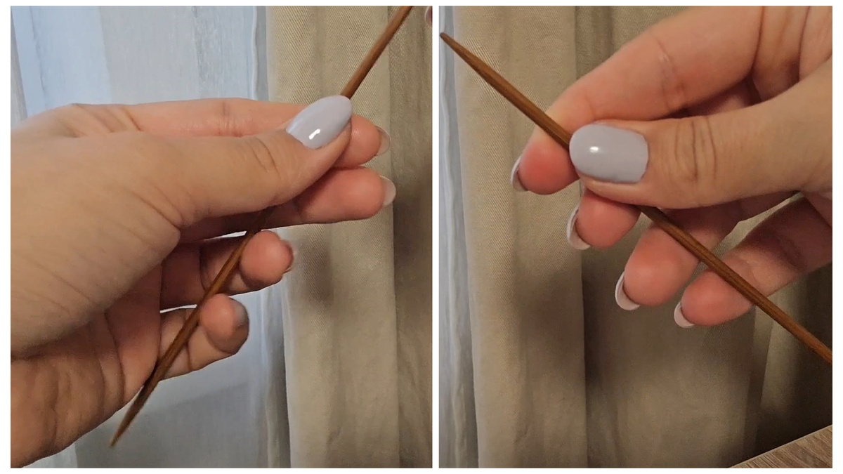 Положение спиц в руке