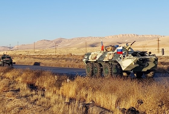    Российский военный конвой был замечен на шоссе М5 по пути из Дамаска в Латакию