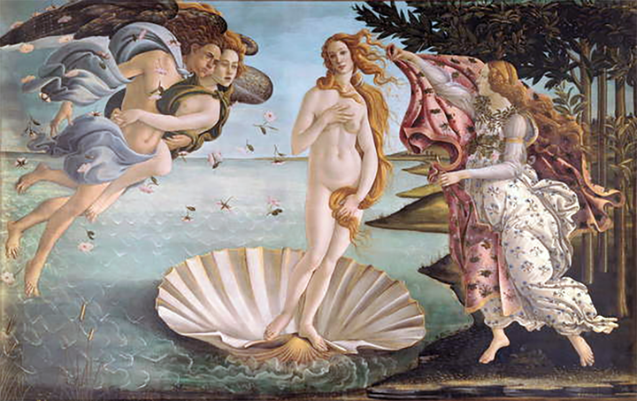 Сандро Боттичелли. Рождение Афродиты, ок. 1485. Все изображения взяты из открытых источников сети интернет.