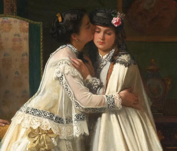 "Прощание с невестой", Шарль Бонье, 1868-70. (с) Из частной коллекции. Деталь.