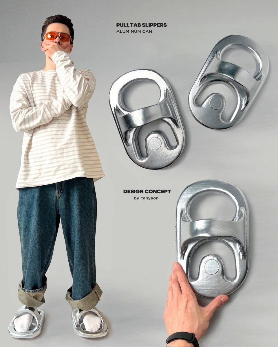Дизайнер Саша Каньон представил тапки в виде ключа от алюминиевой банки  