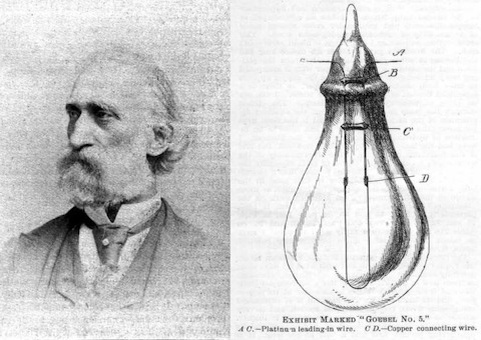 Генрих Гёбель — германский часовщик, представивший в Нью-Йорке первую пригодную для практического применения электрическую лампу накаливания.