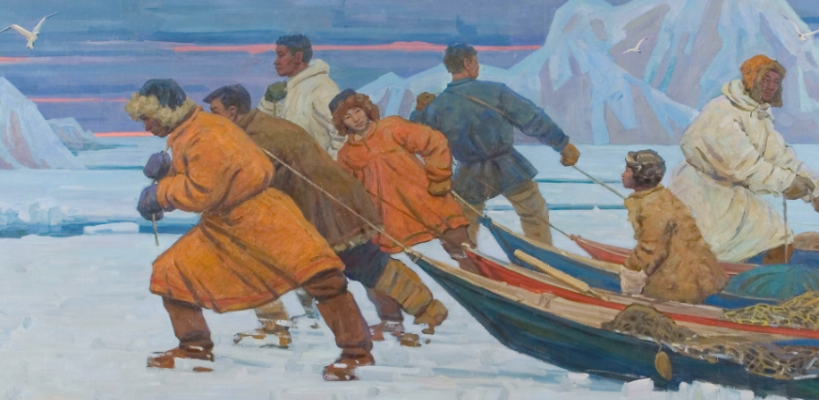 «Рыбаки Индигирки», М. В. Лукин, 1963. 102 х 260 см, холст, масло. Национальный художественный музей Республики Саха (Якутия) / ar.culture.ru