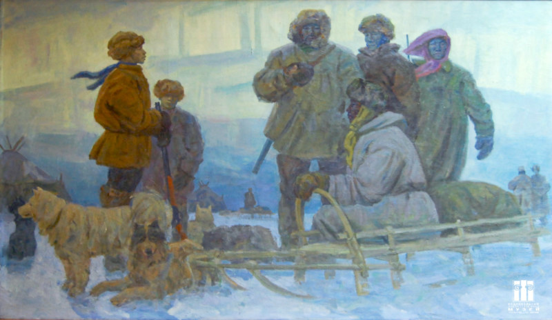 «В пути», М. В. Лукин, 1963. 102 х 260 см, холст, масло. Национальный художественный музей Республики Саха (Якутия) / news.myseldon.com