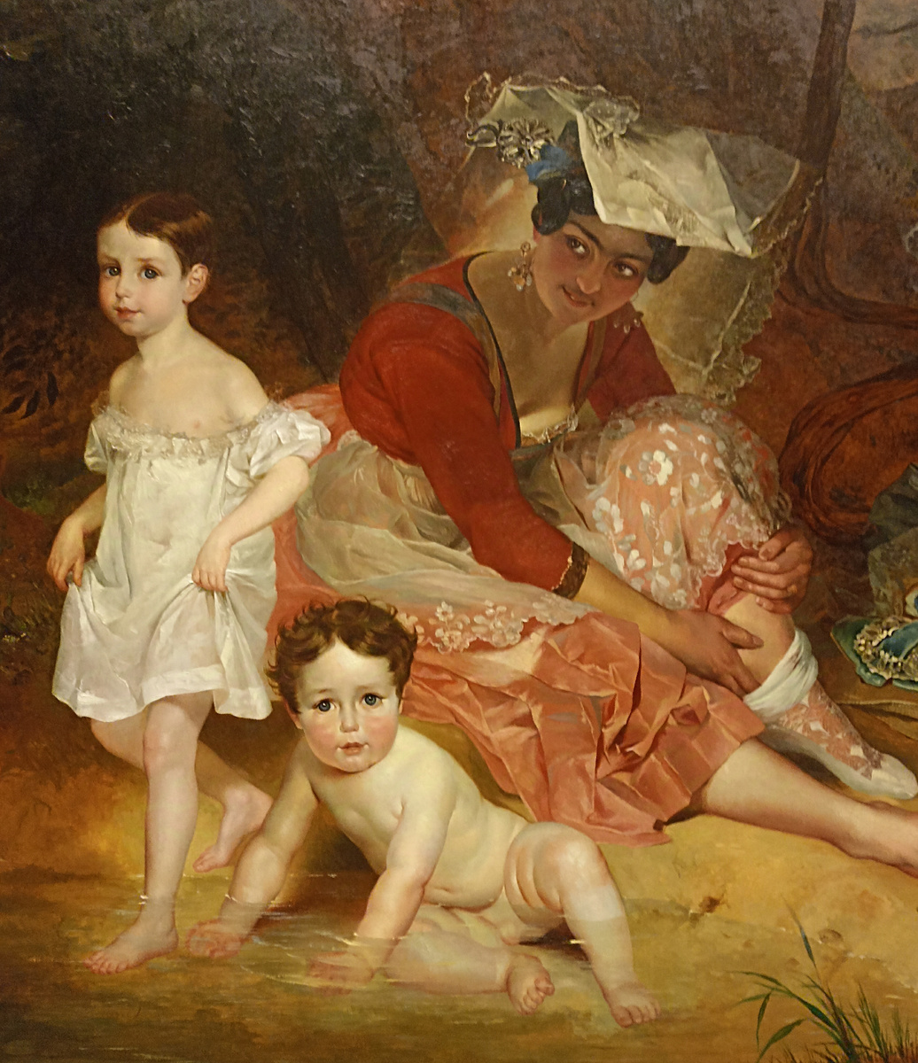 Портрет детей граф Л.Витгенштейна Марии и Петра . с няней итальянкой. 