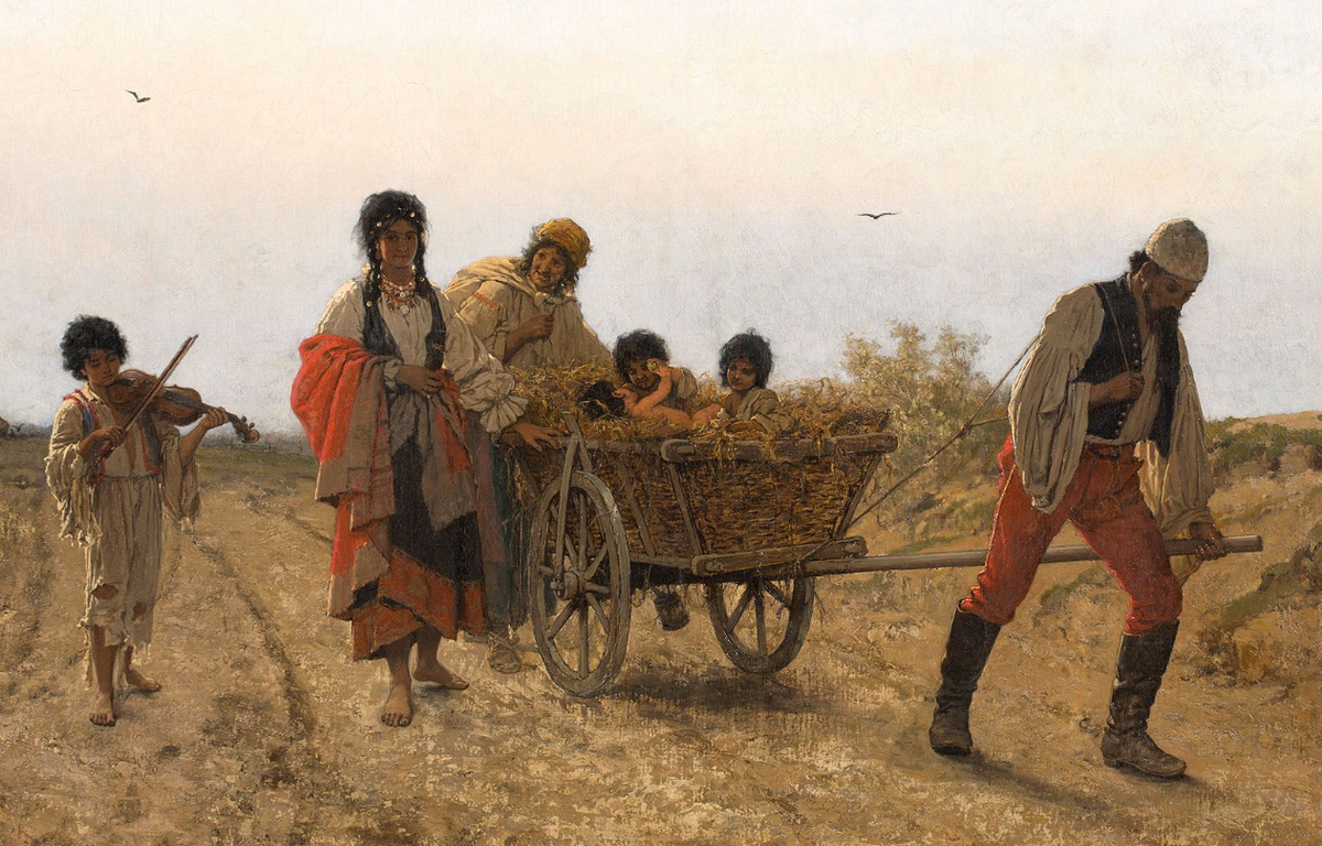 "Цыгане", картина художника 1895 год