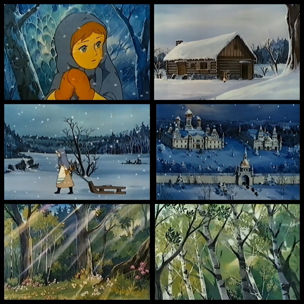 На фото обработанные мной скрины из аниме "Двенадцать месяцев", 1980г., режиссер Кимио Ябуки, сценарий Кимио Ябуки, Томоэ Такаши, основано на пьесе "Двенадцать месяцев" Самуила Маршака. Производство Toei Animation, Союзмультфильм. Скрины собраны в коллаж, коллаж демонстрирует общий визуальный фон аниме и облик героев для оценки их плюсов в этом направлении. Подробнее об этом рассказано в статье. Все материалы принадлежат правообладателям и размещены исключительно в информационных целях.