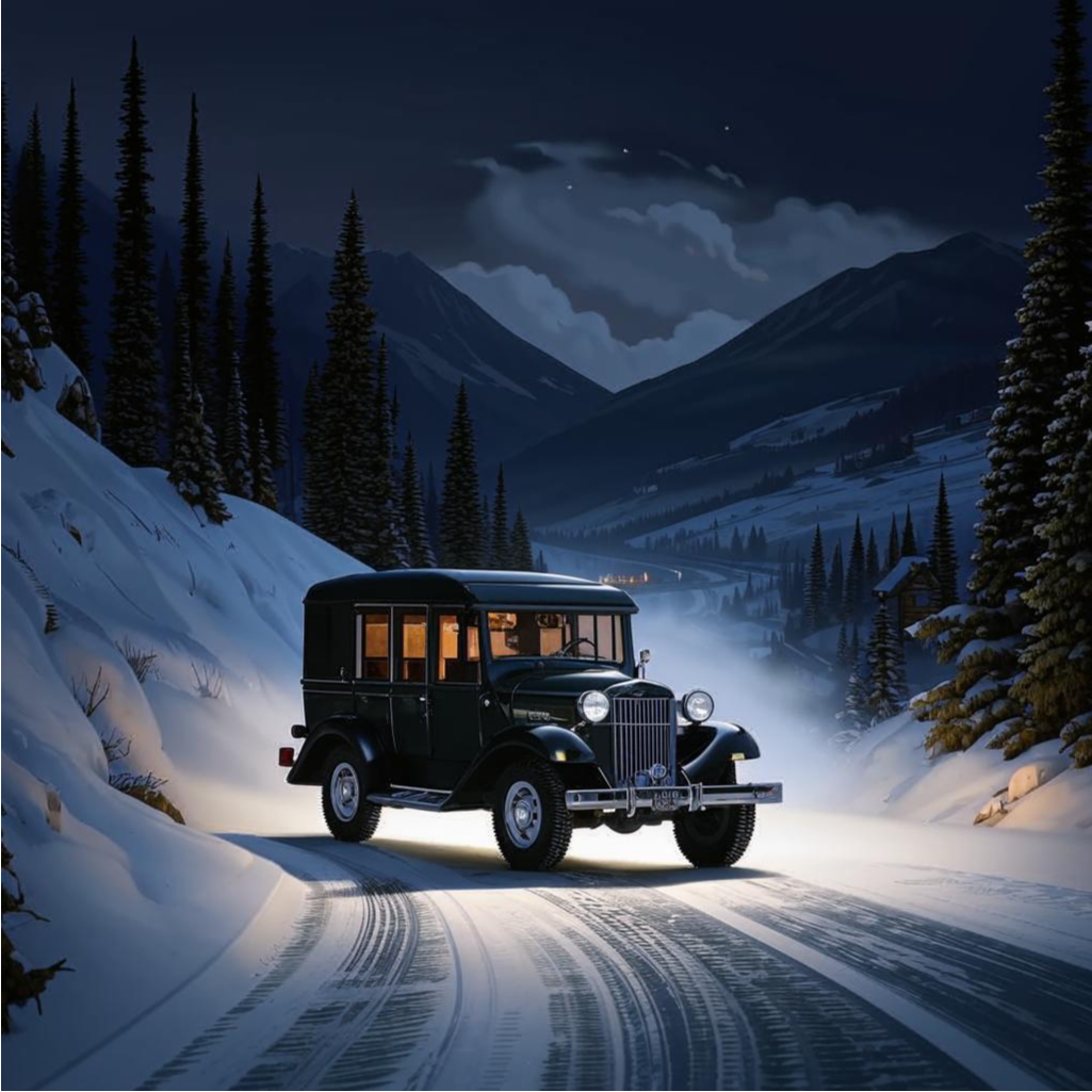 Эндрю и Хелен добралисб до ж/д станции "Гервуд". Создано нейросетью Кандинский.