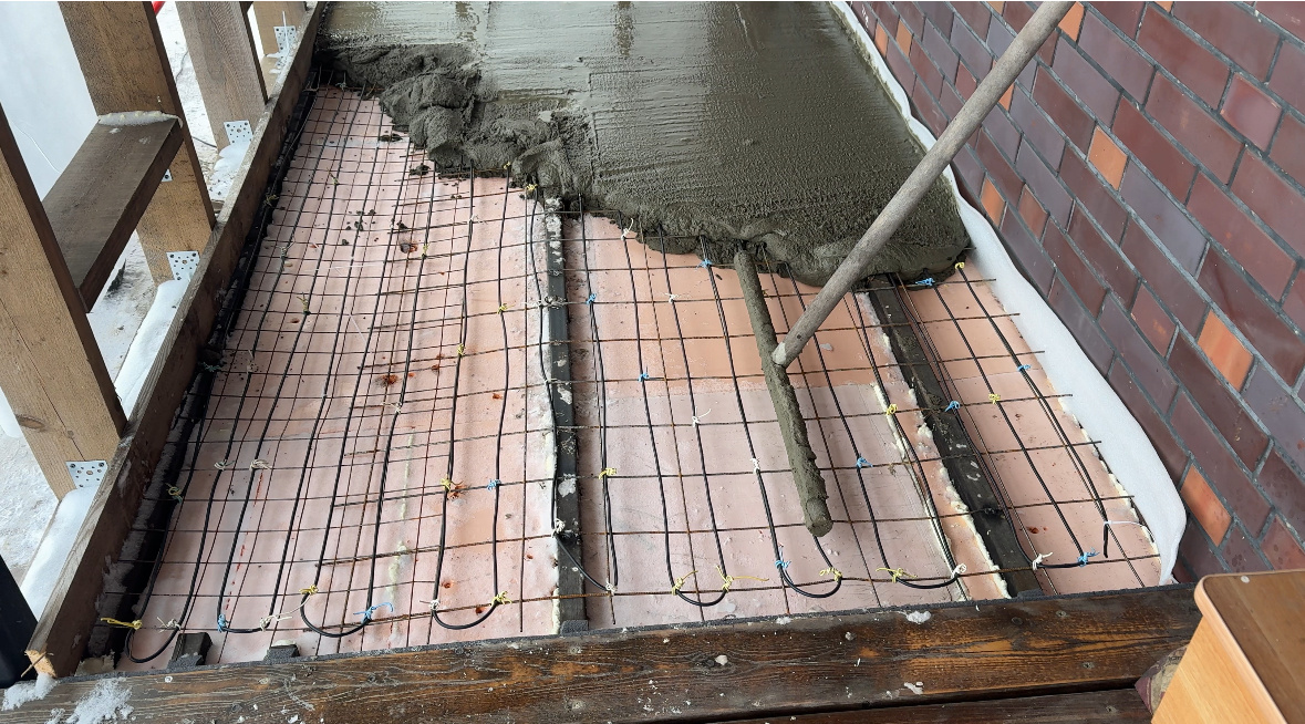 Греющий кабель шагом 8 см 