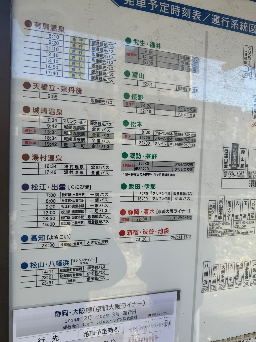 Расписание на остановке