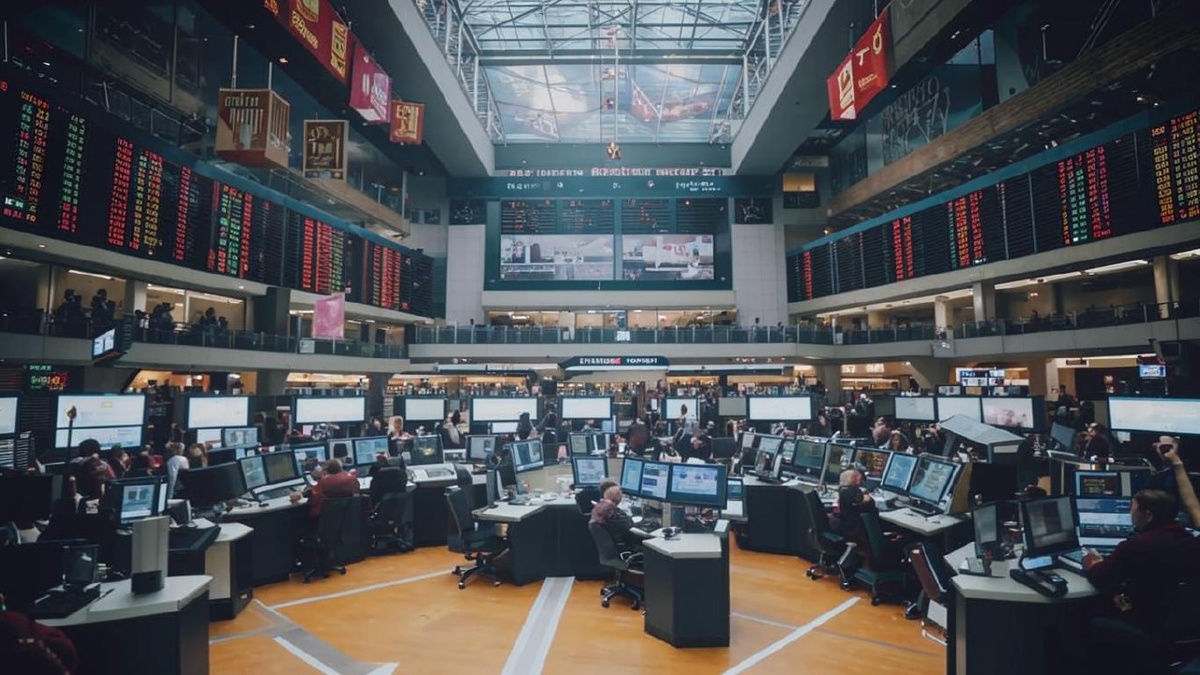 Рынок акций. Коллаж нейросетей.