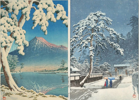 Йошида, ясная погода после снегопада. Храм Хонмондзи в Икегами. Источник изображения : kolybanov.livejournal.com› и яндекс картинка.