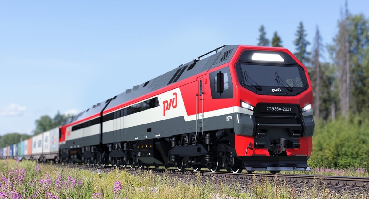 Рендер перспективного магистрального тепловоза 2ТЭ35А. Источник: Группа Синара