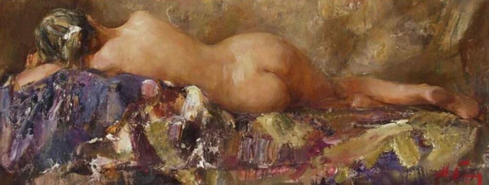 КАРТИНА ХУДОЖНИКА НИКОЛЛАЯ БЛОХИНА ИЗ ЕГО СЕРИИ " ОБНАЖЕННАЯ НАТУРА "