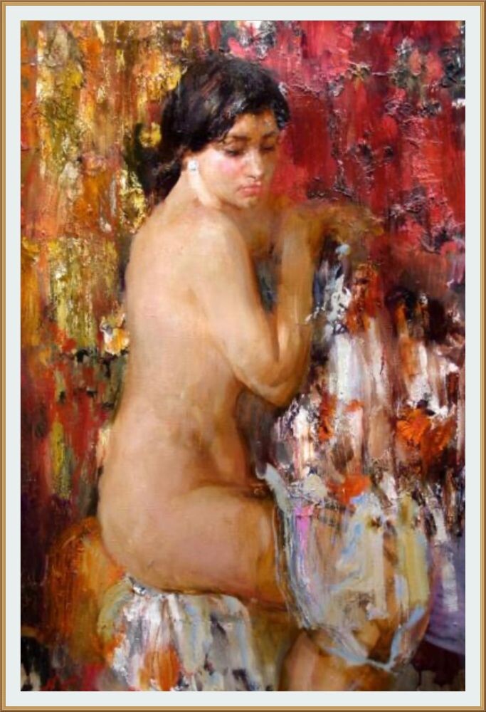 КАРТИНА ХУДОЖНИКА НИКОЛЛАЯ БЛОХИНА ИЗ ЕГО СЕРИИ " ОБНАЖЕННАЯ НАТУРА "