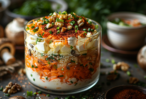    Салат «Медвежья шубка» на Новый год — постный рецепт для вегетарианцев и веганов