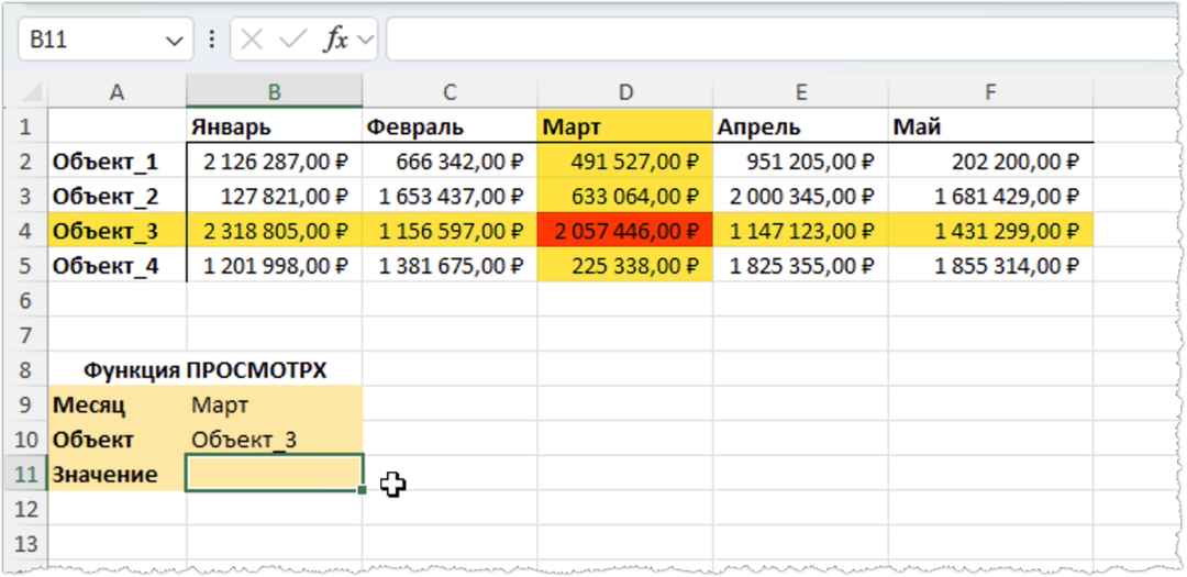 Поиск по строке и столбцу ➤ Формулы в Excel
