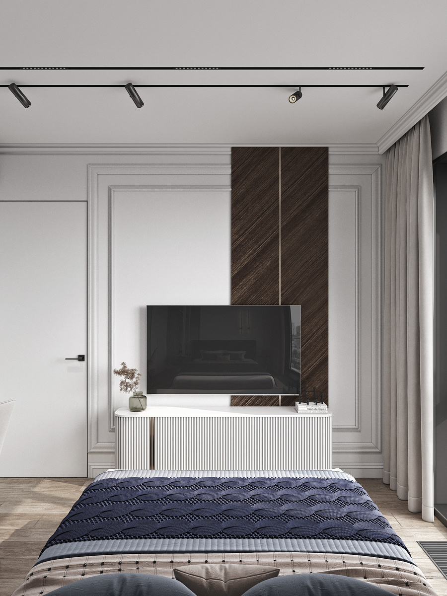 Дизайн-проект спальни в ЖК Метрополия | Дизайн-студия Андрея Лобина