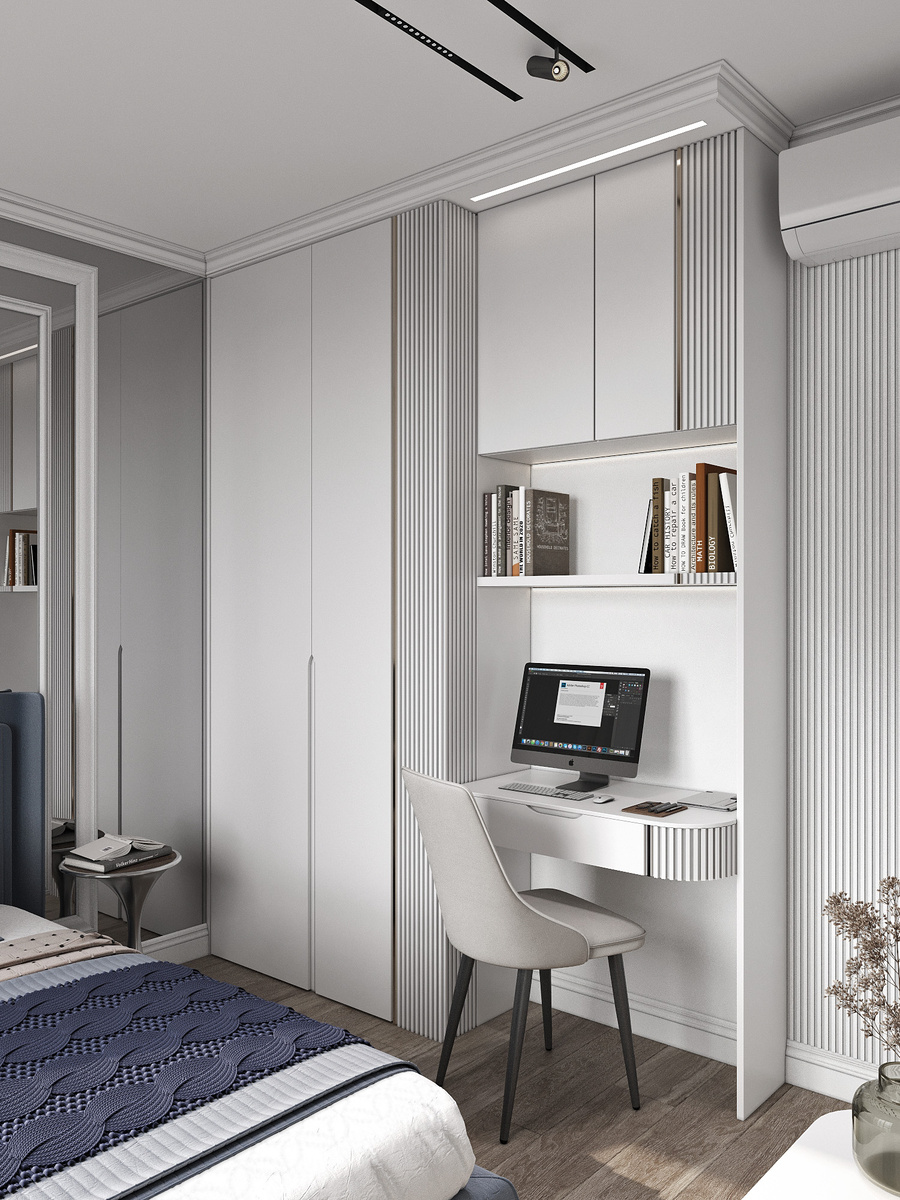 Дизайн-проект спальни в ЖК Метрополия | Дизайн-студия Андрея Лобина