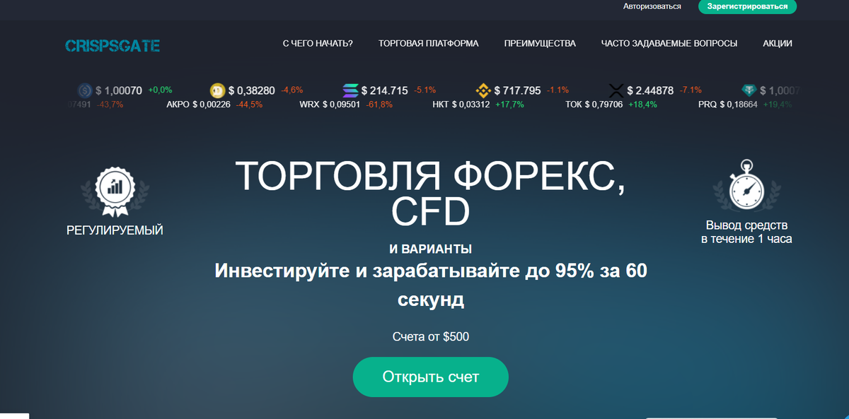 Crispsgate (crispsgate.com) сайт и отзывы