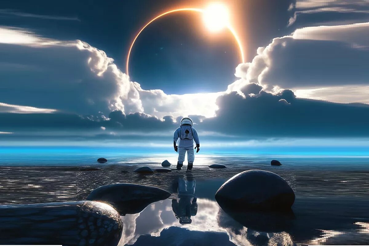 За день до своей гибели Юрий Гагарин увидел солнечное затмение, но не придал этому значения.
Фото: Нейросеть shedevrum.ai