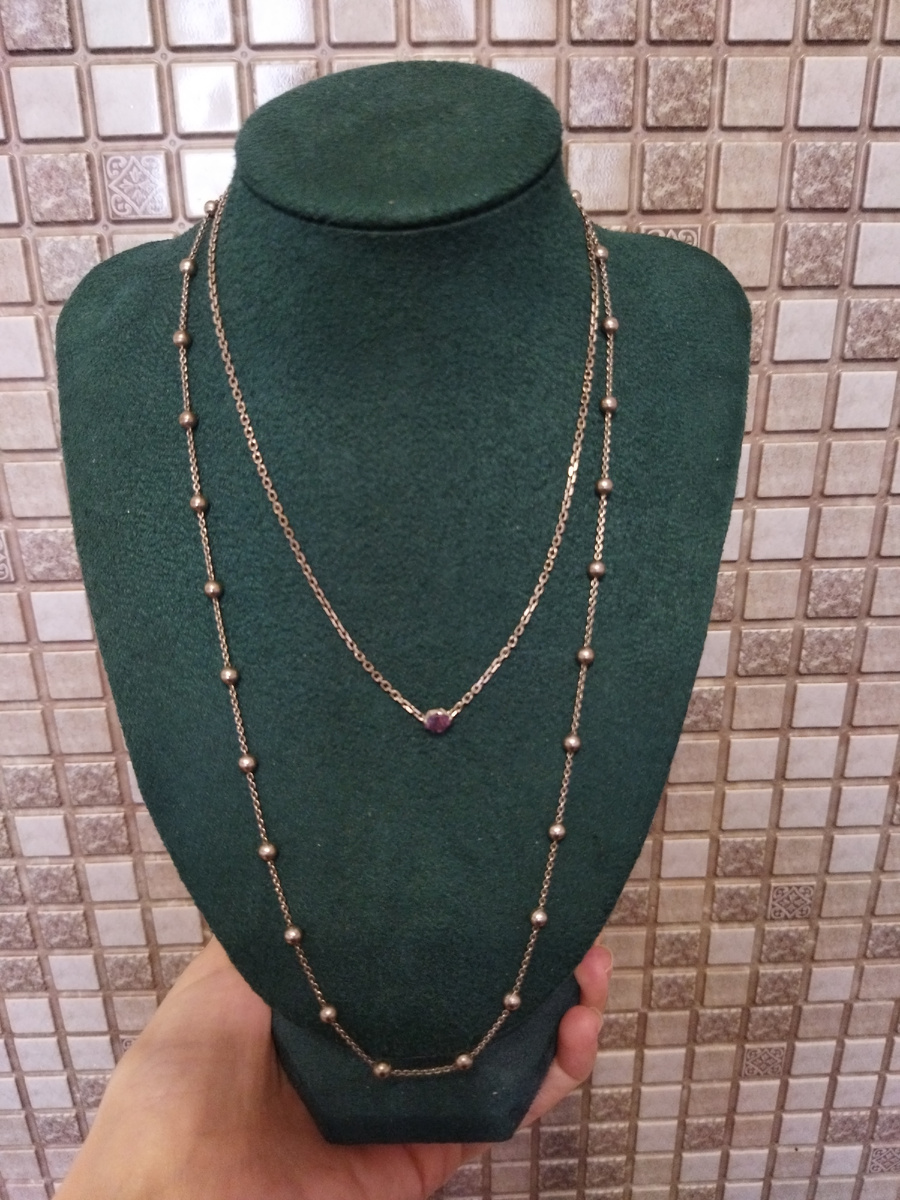 Длинное колье перлина