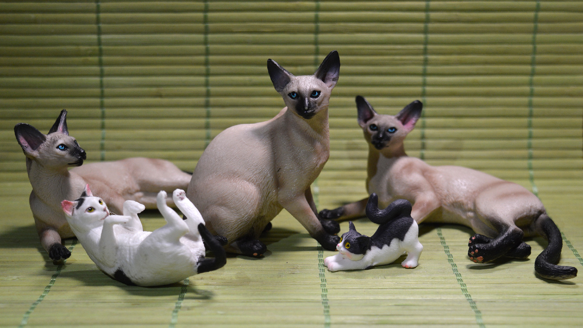 Фигурки котов из ПВХ, масштаб 1/6, 1/12