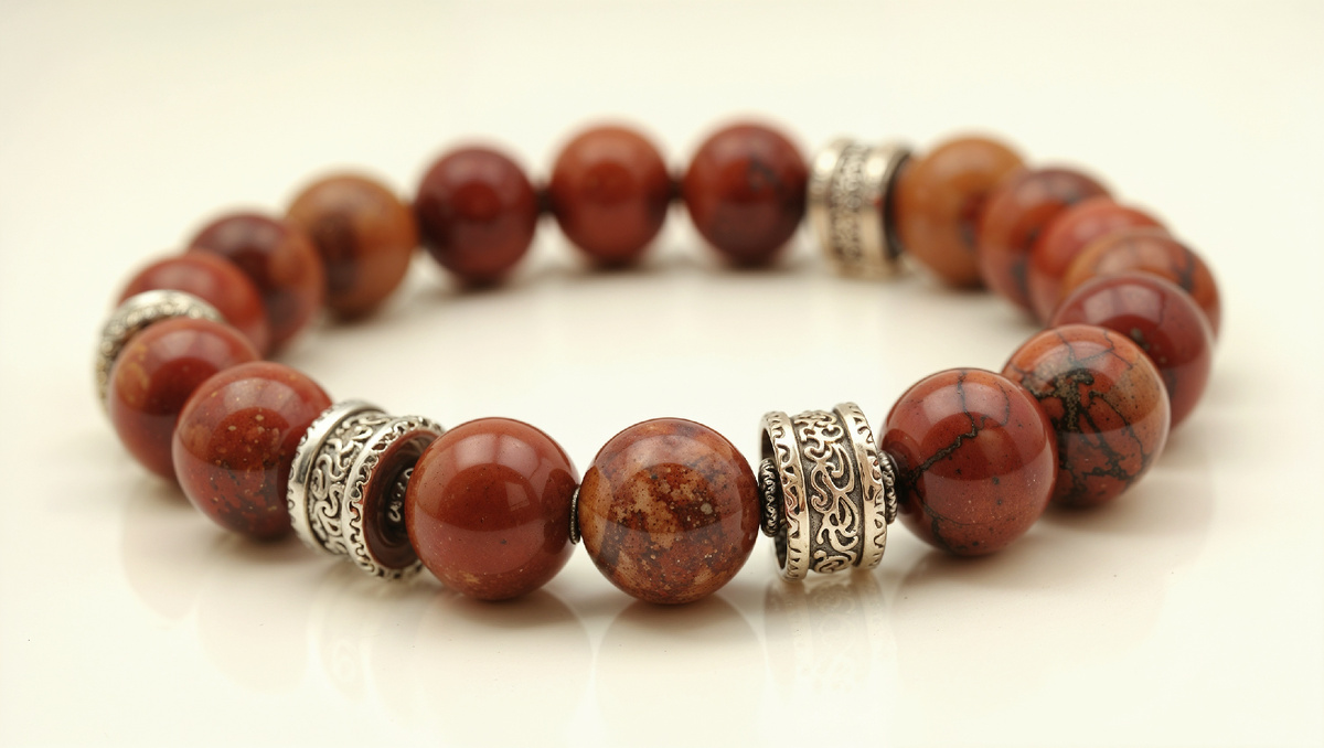 Браслет из Яшмы один из камней талисманов 2025 года. Картинка создана с помощью нейросети Leonardo AI