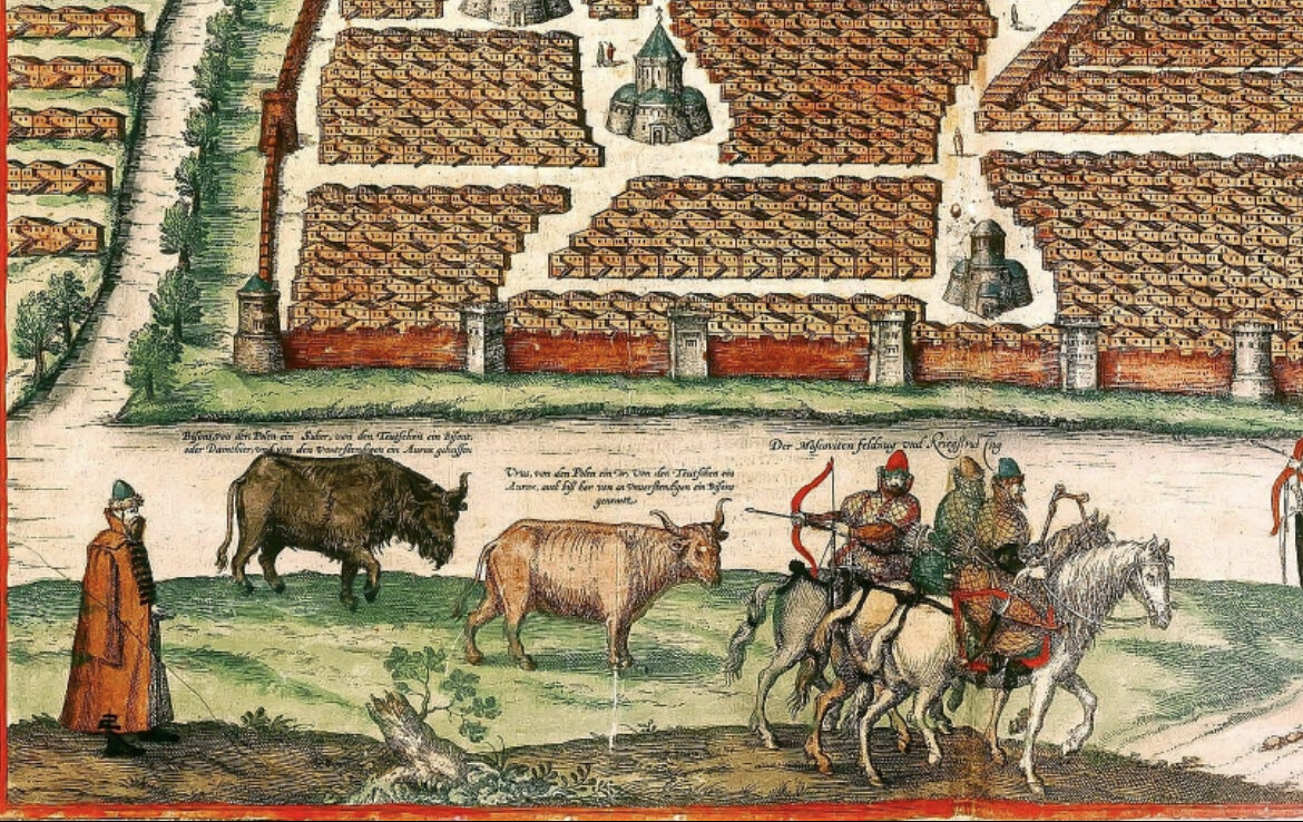 Фрагмент гравюры Московии Герберштейна