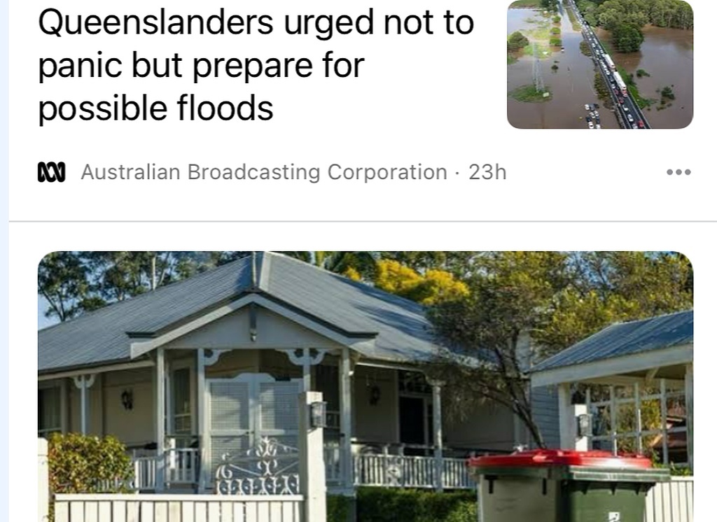 Скан моей новостной ленты с предупреждением подготовиться к возможным наводнениям