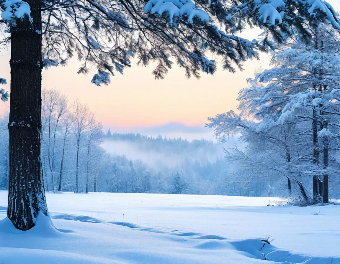 Картинка леса сгенирирована в Шедеврум