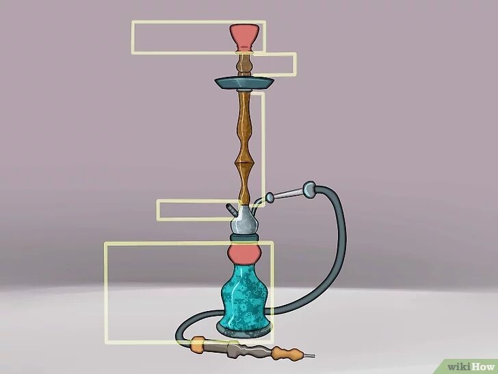 2Познакомьтесь с терминологией. В кальяне довольно много частей, но разобраться с ними не составит большого труда. Вот основные термины, которые будут использованы в дальнейших инструкциях.Колба — нижняя часть кальяна. Эта часть отсоединяется, и в нее заливается вода.
Шахта — основная вертикальная часть кальяна. Внизу шахты находится стержень, который уходит под воду.
Уплотнители — силиконовые или резиновые прослойки. В месте установки уплотнителя соединение получается полностью герметичным. Их также иногда называют резиновыми муфтами.
Клапан — позволяет выдувать остатки неприятного дыма из колбы наружу
Выходное отверстие — к нему присоединяется шланг.
Чаша — емкость вверху кальяна, в которую кладется табак.
Шланг — через него дым попадает в рот курильщика
Тарелка — расположена под чашей и защищает от падения лишних углей и пепла на стол.[2]
Фольга — алюминиевой фольгой накрывают табак в чаше и кладут на нее угли.
