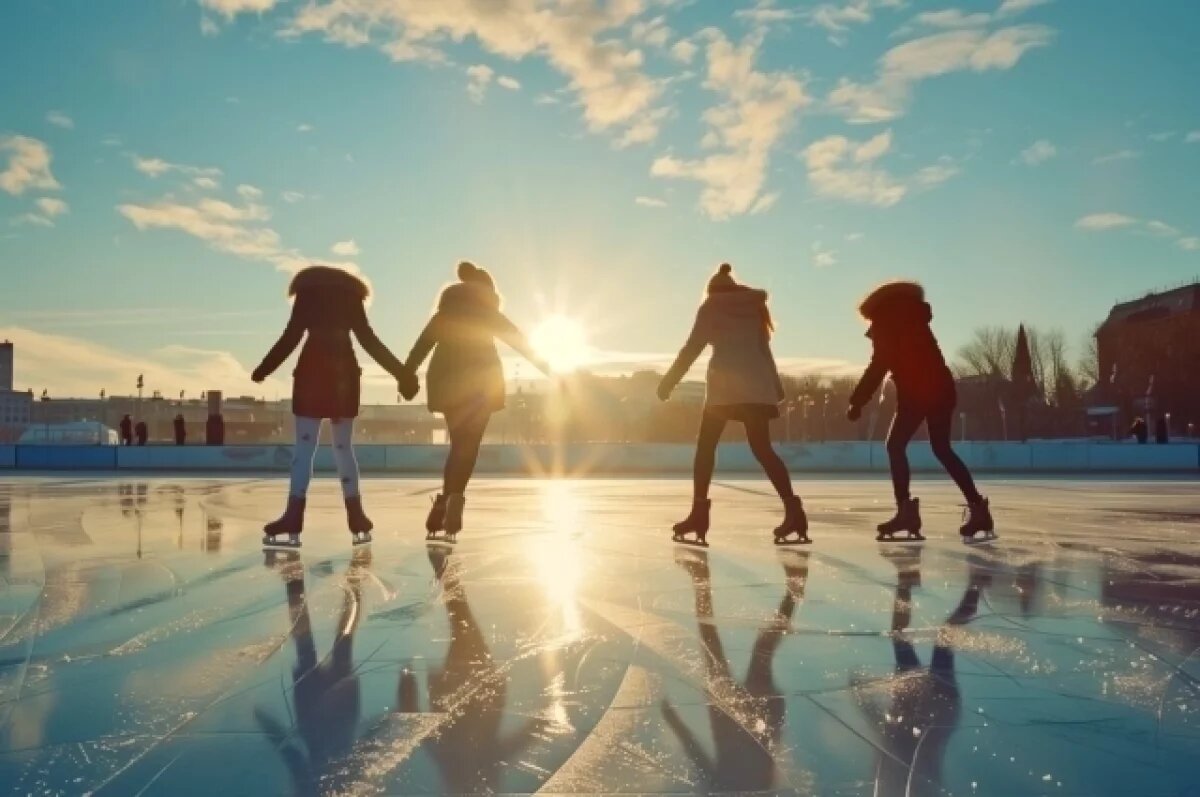    Период катаний на коньках в Сибири длится до марта.