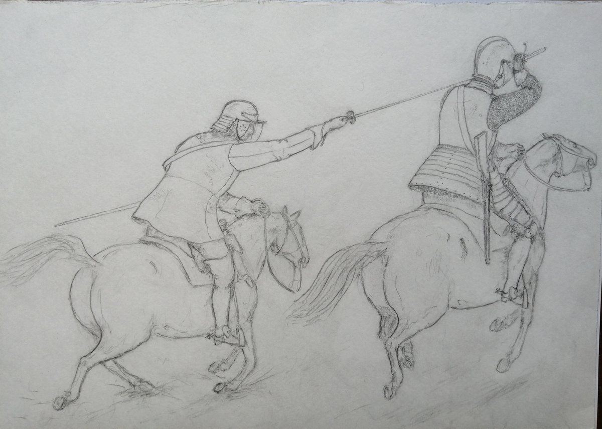 Реконструкция Максима Звягинцева, исследователя конного фехтования