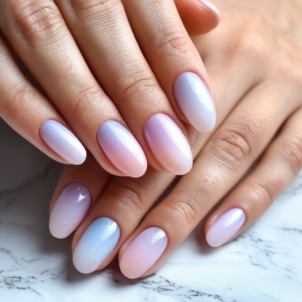 Омбре в пастельных тонах