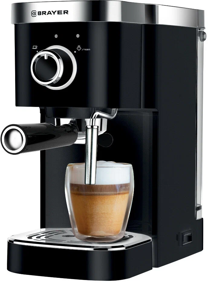 Кофеварка электрическая рожковая, 1500 Вт, BRAYER BR1100