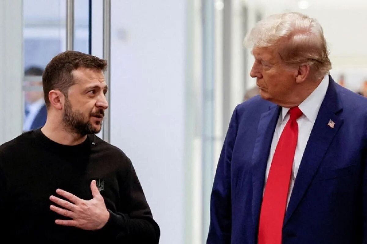    Дональд Трамп (справа) и Владимир Зеленский