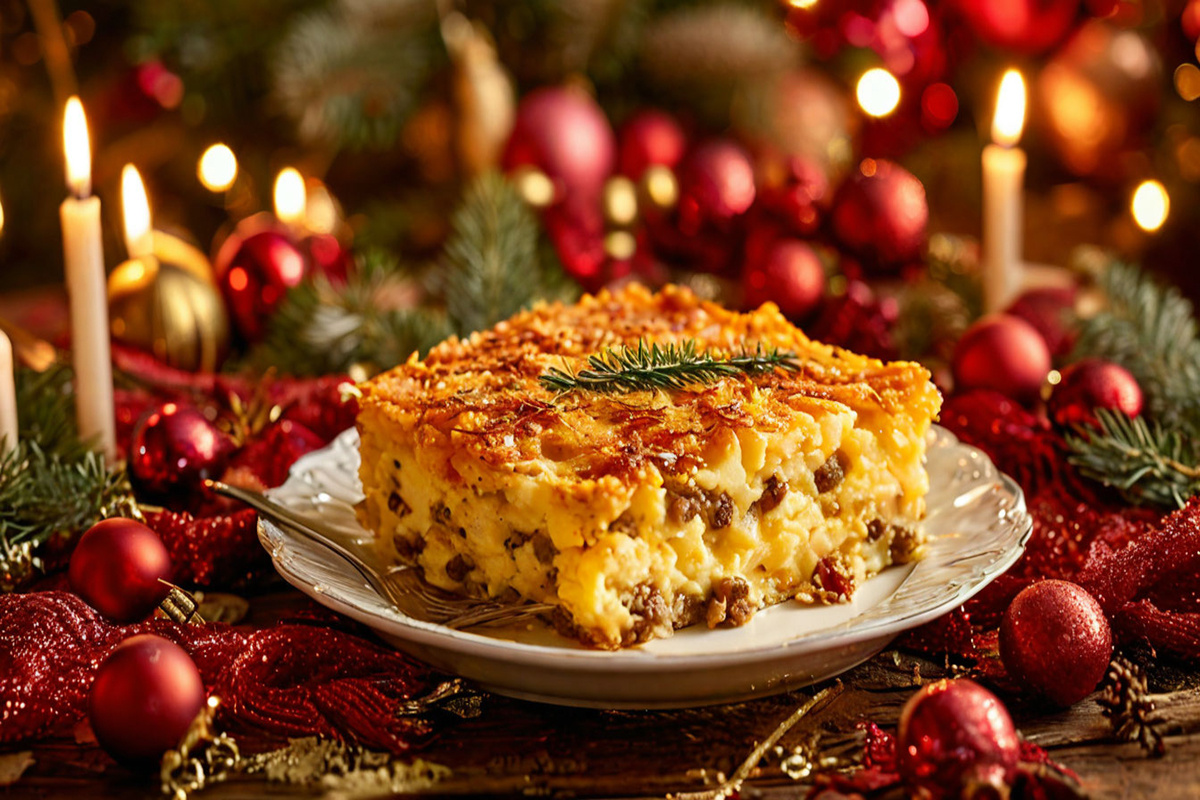 В Финляндии на рождественский ужин готовят картофельную запеканку. Изображение сгенерировано нейросетью