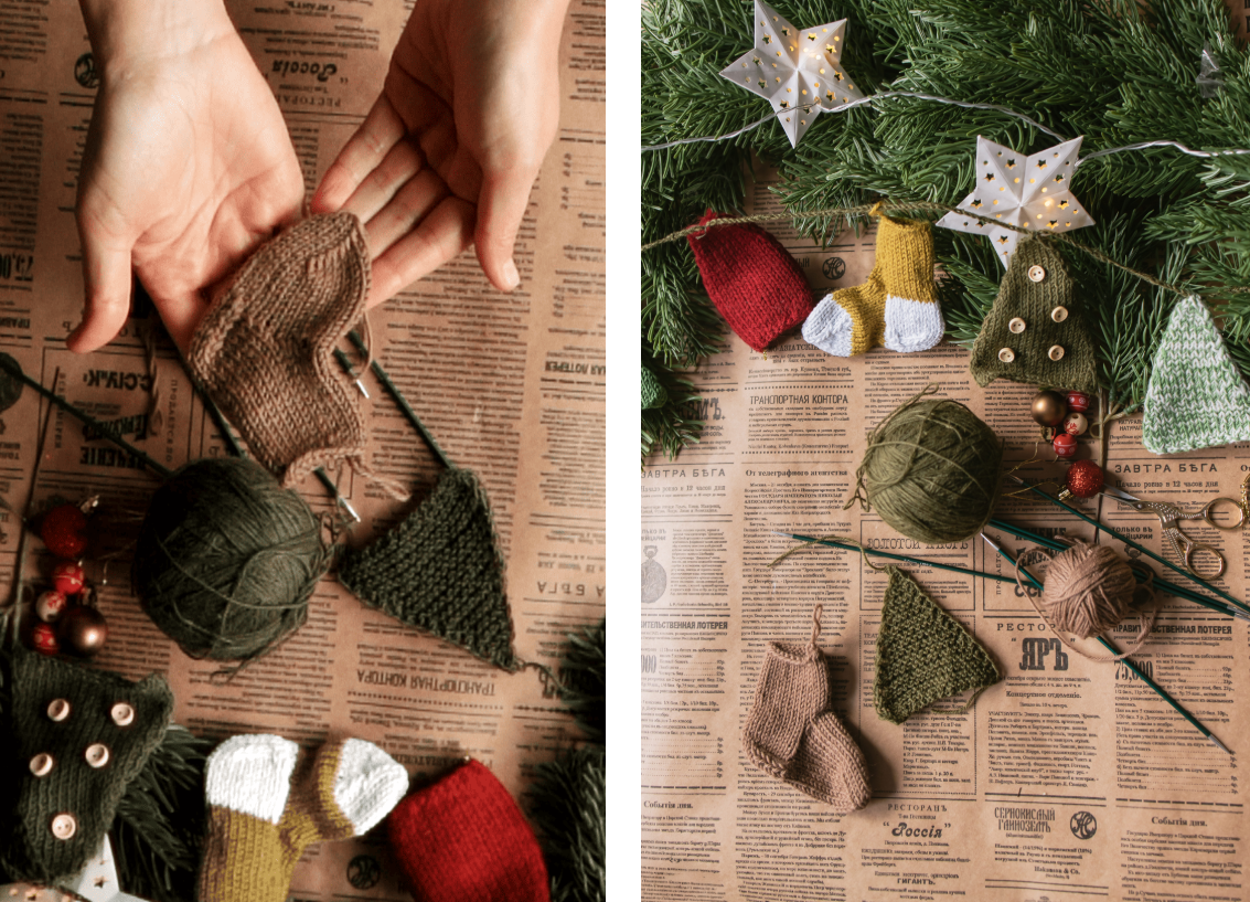 Делаем вязаную гирлянду