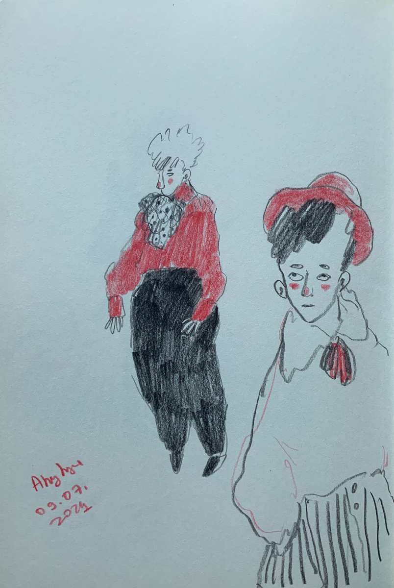 Эли с другом. Эли светленькая))