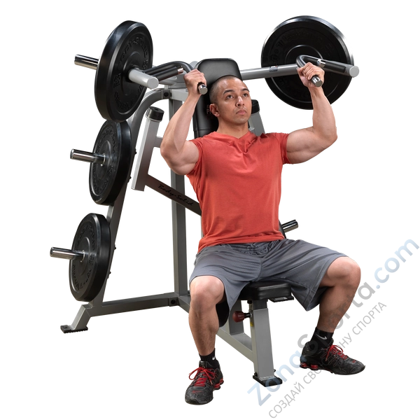 Вертикальный жим в тренажере.