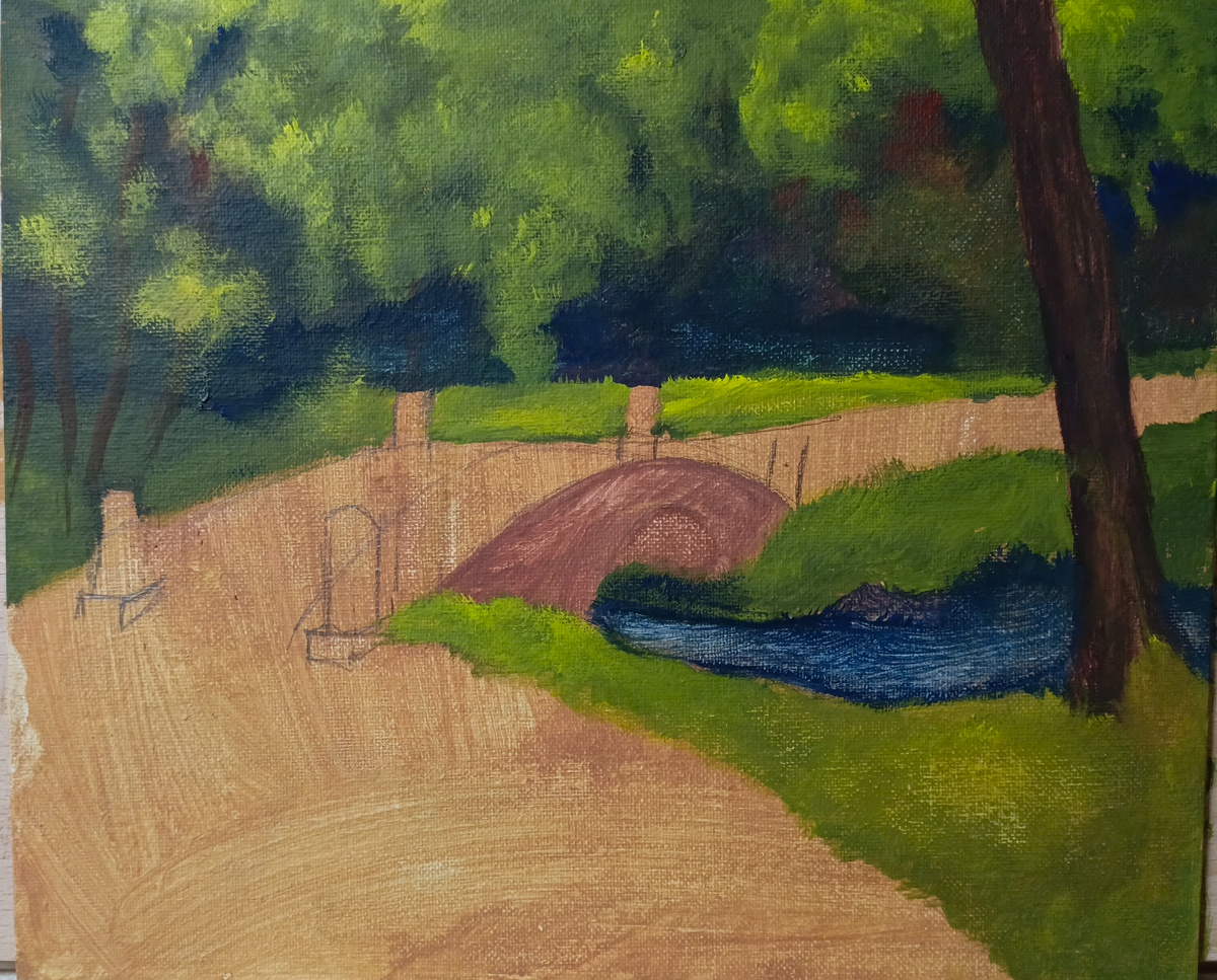 Варианты рисунка, который понравился больше. До него было несколько неудачных на этом же холсте.. Холст перегрунтовывала несколько раз.