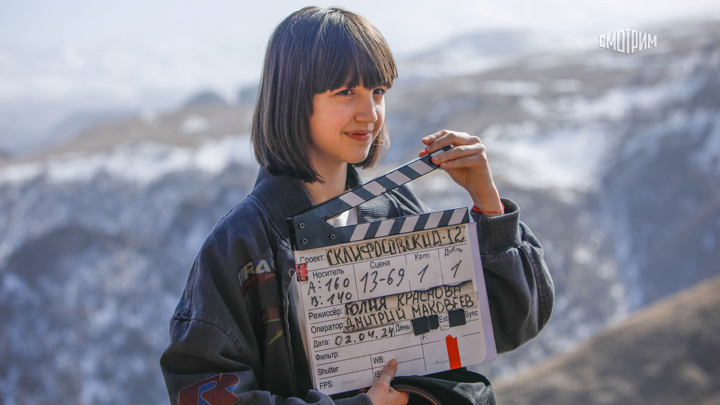 Николь Плиева на съемках сериала "Склифосовский"