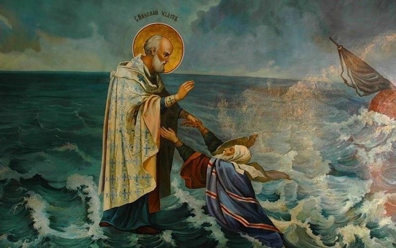 Святитель Николай спасает утопающего