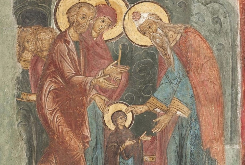 Фреска "Введение богородицы во храм"