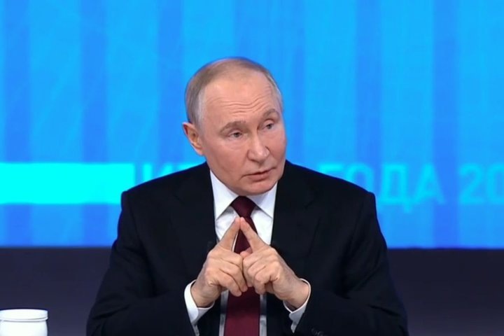 скриншот трансляции "Итоги года с Владимиром Путиным"