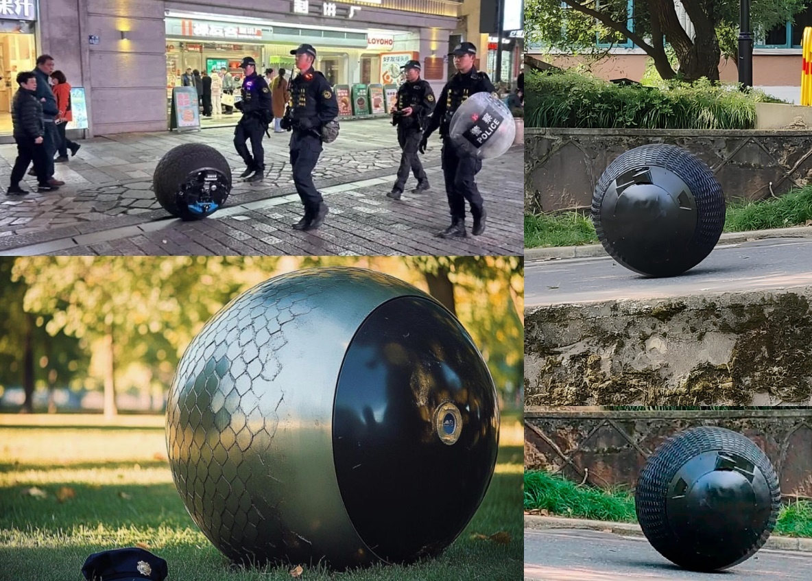 RT-G, робот-полицейский, коллаж фото из Интернета