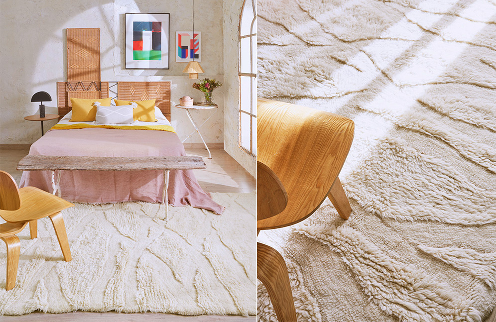 Шерстяной стираемый ковер Lorena Canals Wool Enkang Ivory