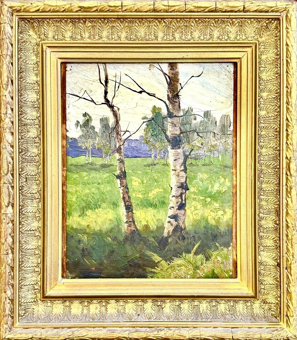 Начало осени. 1891 г., материалы: холст на картоне, масло, размеры: 26 х 20 см. Источник: https://peterburg-auction.ru