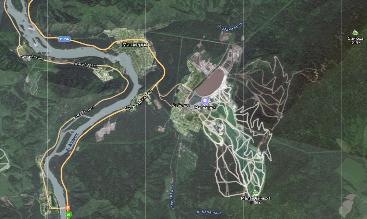 Манжерок на карте